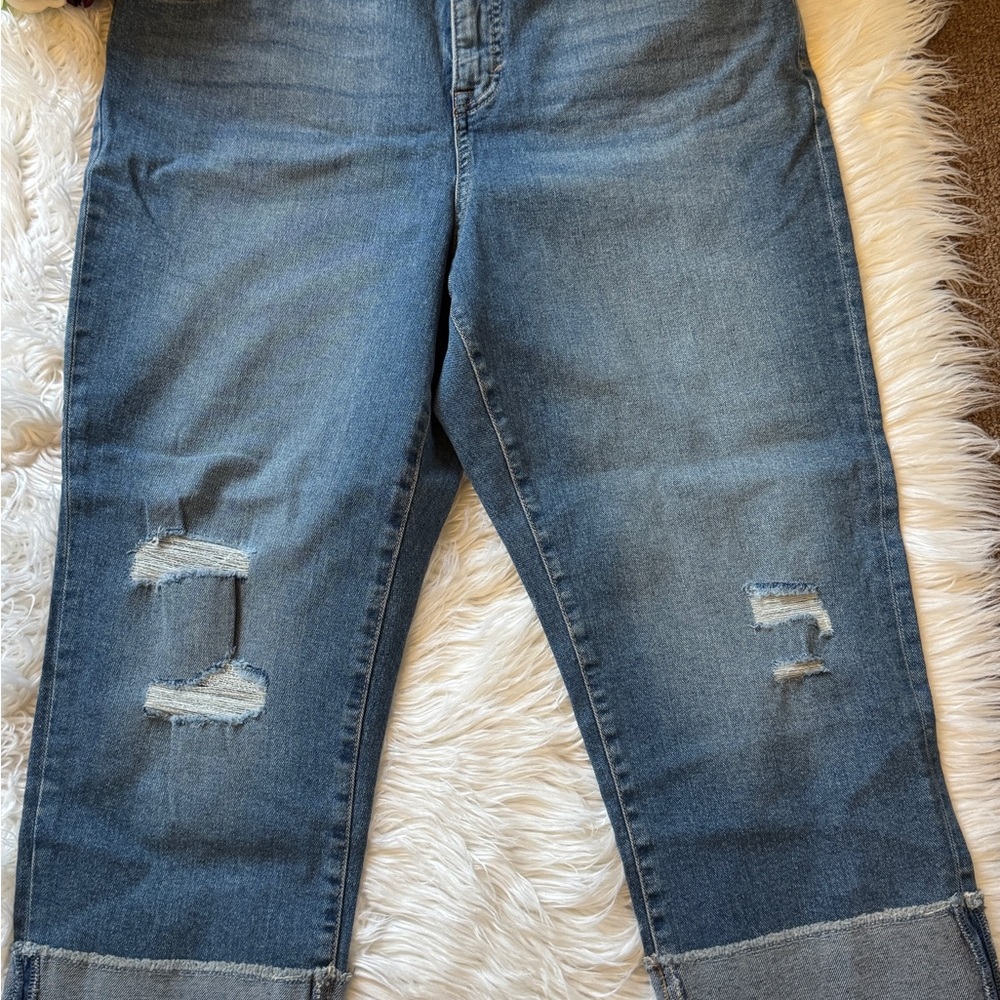 Style & Co. Blue Distressed Boyfriend Jeans